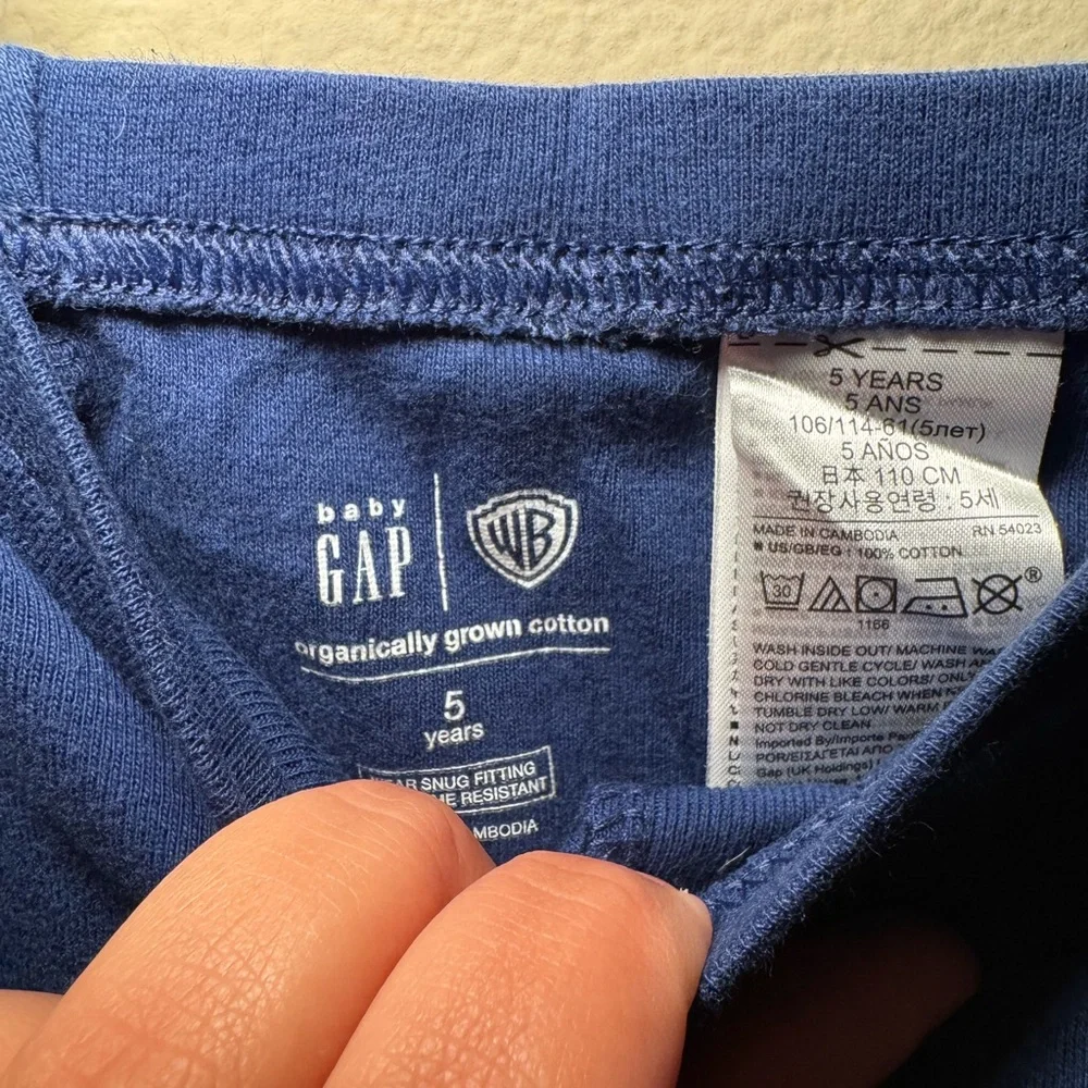 Baby gap boys 5T space jam 100% organic cotton Pajamas